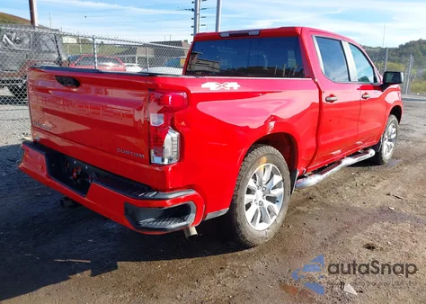 2025 Chevrolet Silverado 1500 4Wd Short Bed Custom z USA, uszkodzony, nr VIN 1GCPKBEK3SZ180524